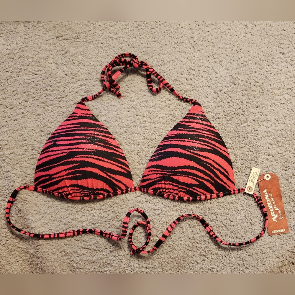Arizona String Bikini Swim Top New With Tags NWT Push Up Zebra Small